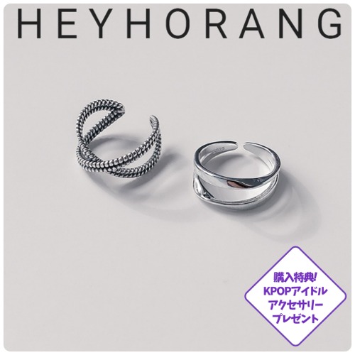 HEYHORANG公式取扱店 925silver* Two-line Cross Dot silver リング ATEEZ 韓国アイドル