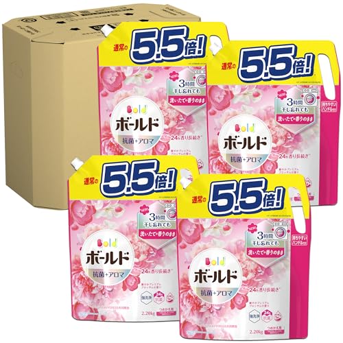 [ケース販売] [大容量] ボールド 洗濯洗剤 液体 プレミアムブロッサム 詰め替え 2,200g×4袋