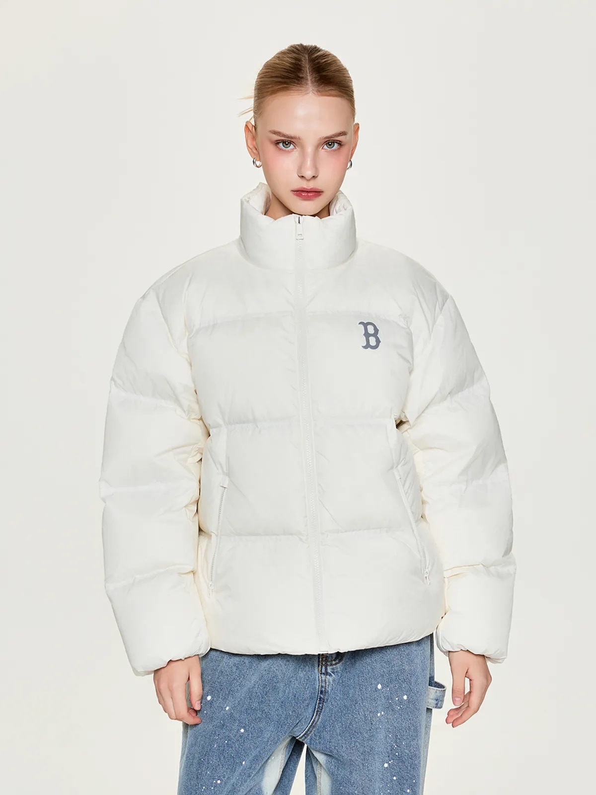 メガロゴ リップストップ ショートダウン BOS (Ivory)