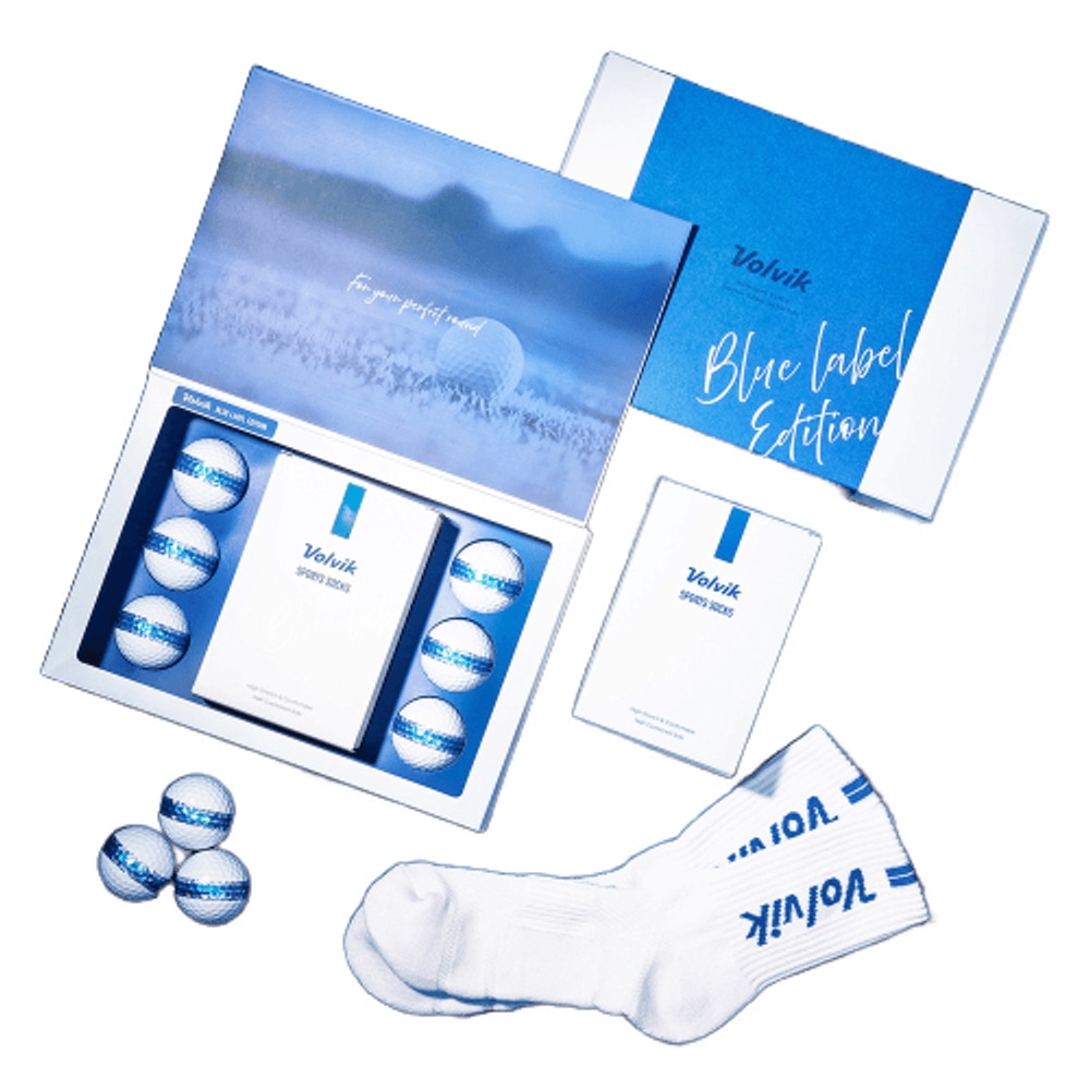 エクシア ブルーラベル エディション 3ピース ゴルフボール 6個取り + スポーツソックスSET