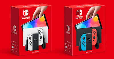 アイボリー×レッド Nintendo Switch 有機ELモデル ホワイト、ネオン