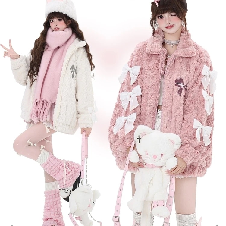 秋冬防寒 あったか厚手 アウター 韓国風スタイルアップ かわいい ブルゾンファー付きファッション系裹起毛大人ゆったりカジュアルストリートサイズレディースムートン襟ゆるダボエコシルエット学生通学丈