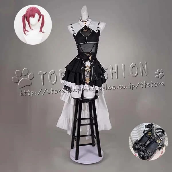 バーチャルアイドル hololive Vtuber 風 宝鐘マリン コスプレ衣装 ウィッグ 靴 cosplay コスチューム ハロウィン クリスマス