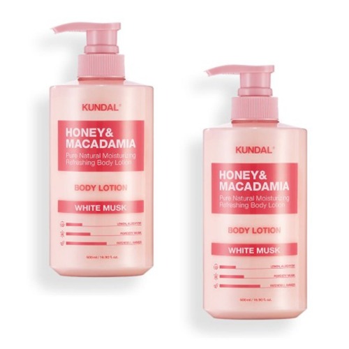 クンダルハニーアンドマカダミアピュアボディローションホワイトマスク500ml x 2個保湿香り水分栄養潤い