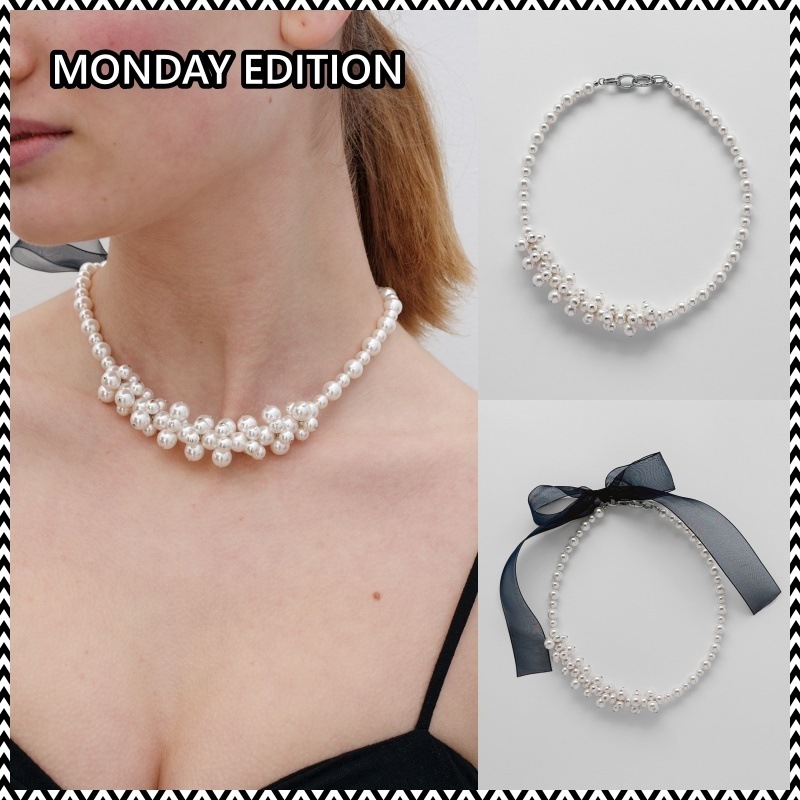 MONDAY EDITION PEARL WITH RIBBON NECKLACE