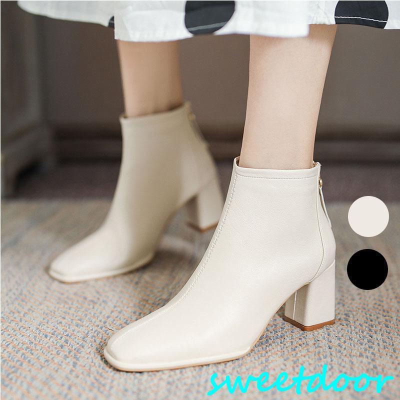 ブーツ レディース ショートブーツ 秋靴 レディース レディースブーツ ヒール 靴 ブーツ 痛くない シューズ 太めヒール 美脚 歩きやすい 疲れない 通勤