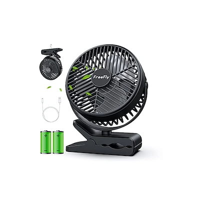 他サイト： 【10000mAh電池内蔵】FreeFly 充電式クリップ扇風機 卓上扇風機 直径約10CM羽根 14cm大型ファン搭載 風量3段階調整 Type-CUSB-A端子搭載 スマート急速充電対応 360の商品画像