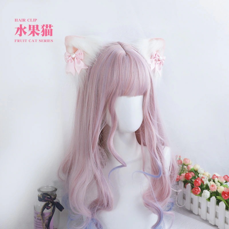 【福袋】フルーツキャット lolita 獣耳カシャ ヘアアクセサリー 頭飾り ぬいぐるみ 無属性 韓国 コットンドール 綿人形