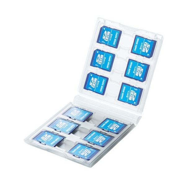 (まとめ) サンワサプライ SDカードケース12枚収納 クリア FC-MMC26CL 1個 (×10セット)