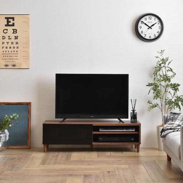テレビ台 ローボード ラック 棚 北欧モダン おしゃれ 木目 鏡面 幅1180mm 40インチまで
