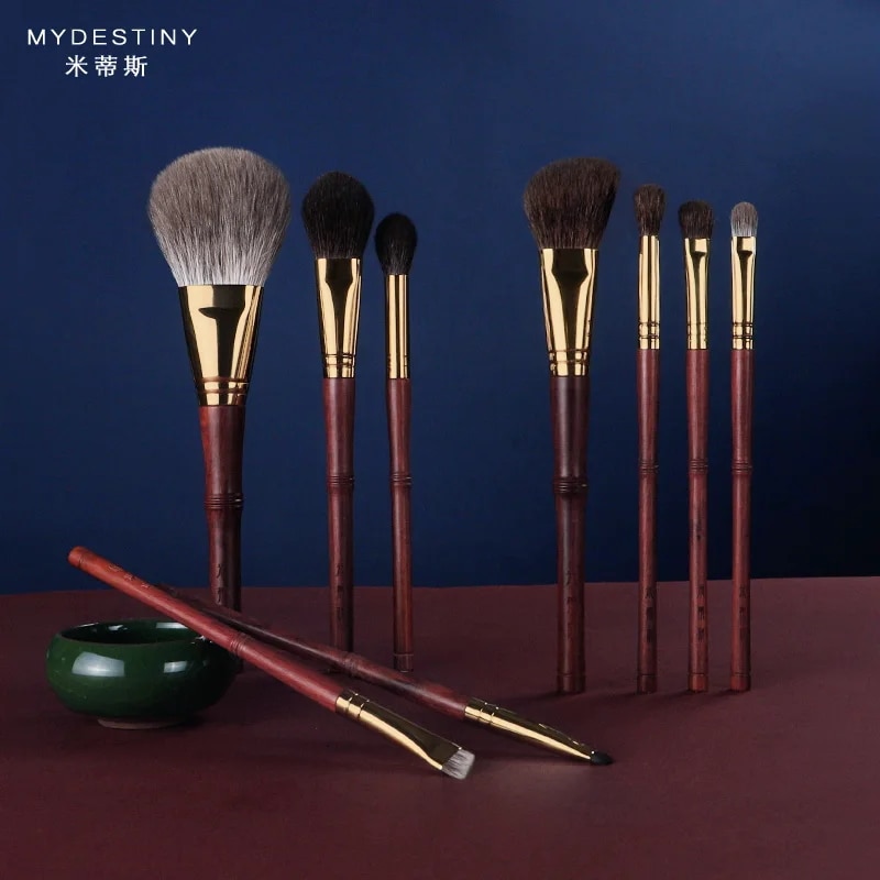 Mydestiny-豪華なトラディショナルメイクブラシ,ブロンズハンドル付きSet-9Pcs-Rosewoodプロフェッショナルキット,高品質 24,898円