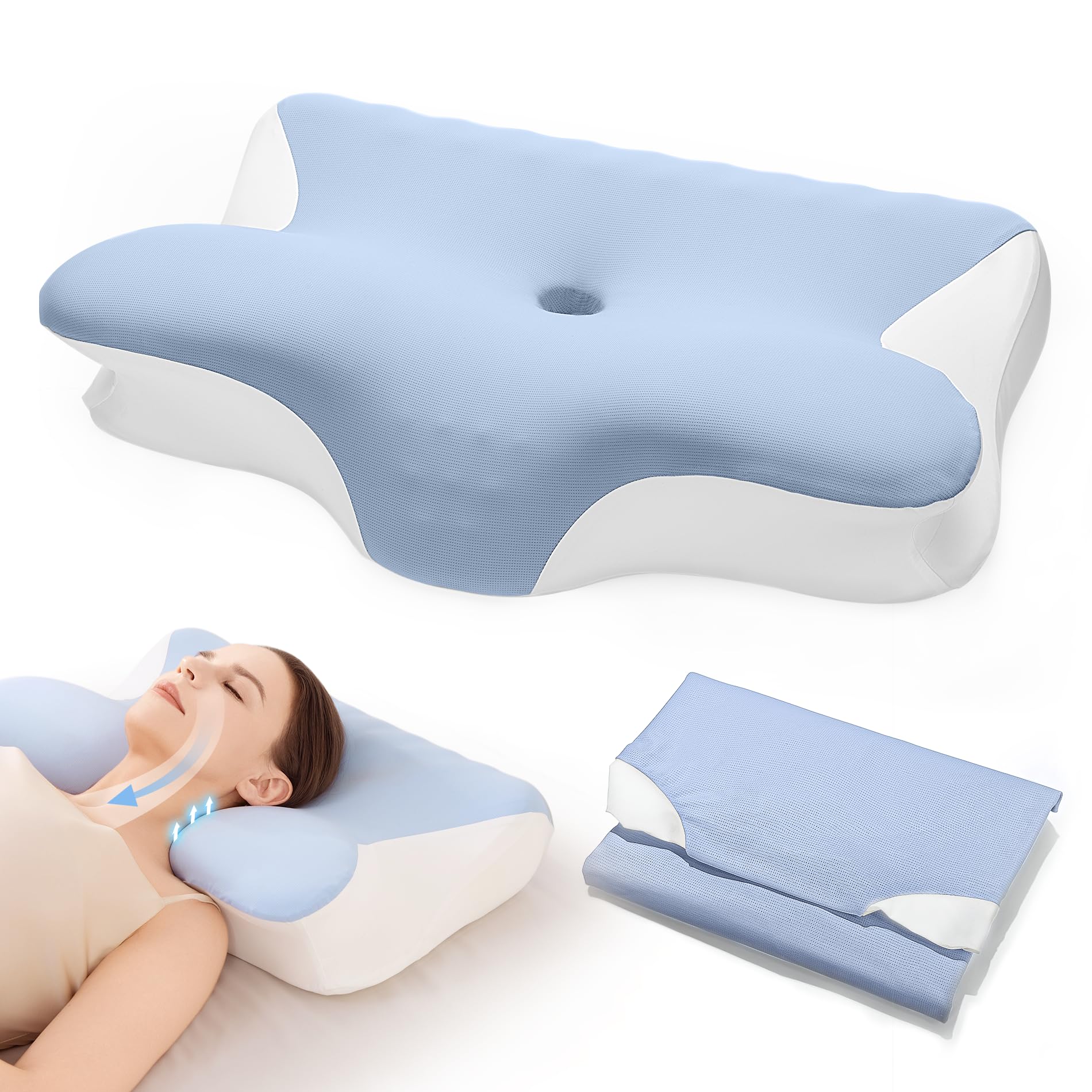 【カバー2枚入り】枕 Pursay 首が痛くならない まくら 快眠 低反発枕 高さ調整可【人間工学立体構造首元安定型通気性に優れ】 肩 首 フィット 横寝枕 横向き寝 うつ伏せ寝 仰向け寝 安眠