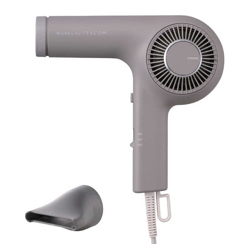 テスコム　ヘアドライヤー 軽量 マイナスイオン トライバランスイオン サロン品質 静電気約99％抑制 枝毛・切れ毛約72％抑制 スモーキーグレー　NIB400BH