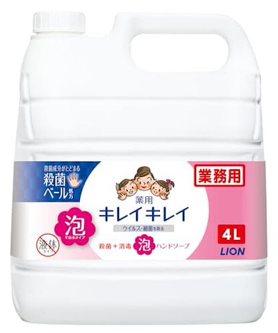 他サイト： 【業務用 大容量】キレイキレイ 薬用 泡ハンドソープ 4L シトラスフルーティの香り (医薬部外品) 詰め替えの商品画像