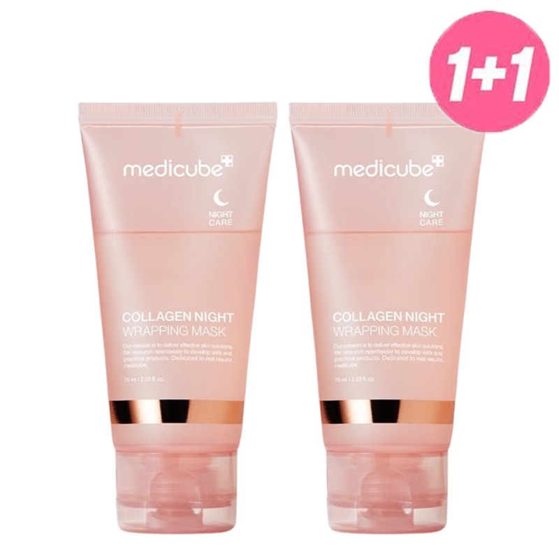 [1+1] アイドル ツヤパック コラーゲン ナイト ラッピング マスク 75ml+75ml