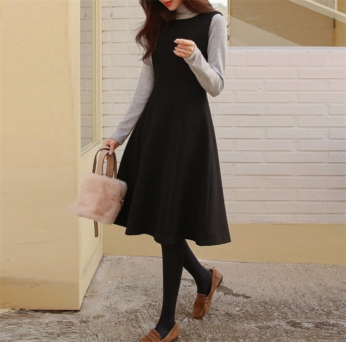 ジャンパースカート ロング丈 ノースリーブ uネック カジュアル フォーマル オフェス 通学 通勤 秋 冬 ワンピース 秋 レディース ジャンスカ サロペットスカート オールインワン ワンピ タンクワ