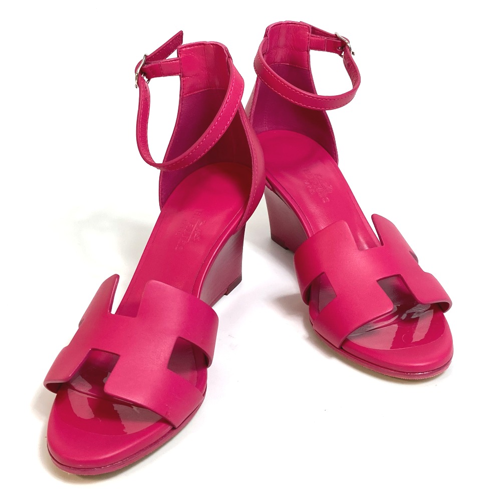 サンダル レジェンド Hロゴ ウェッジソール レザー ピンク