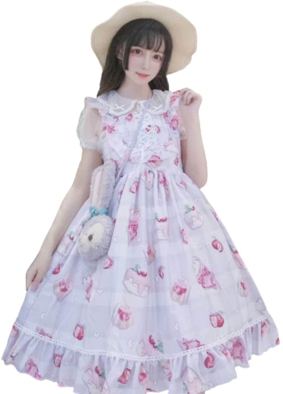 Lady Lazy ワンピース ロリータ ノースリーブ 衣装 撮影 甘ロリ ハイウエスト ドレス コ