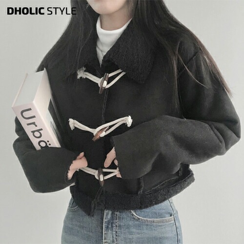 [メガ割りSALE]スエード調トグルムートン風クロップドジャケット・p625189