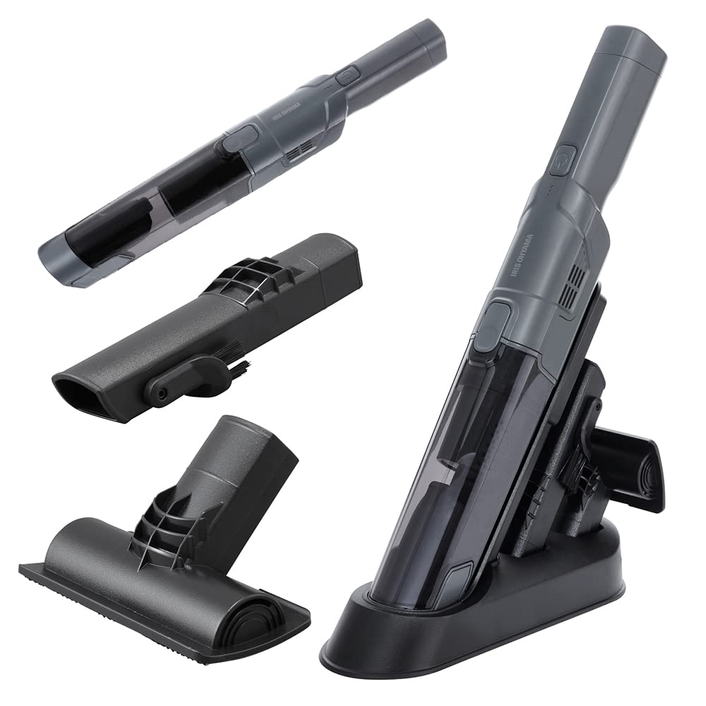 アイリスオーヤマ ハンディクリーナー 掃除機 コードレス 車用 パワフル 吸引 コンパクト メーカー保証付き 軽量 500g スタンド 充電 Number Edition IC-H50-HA