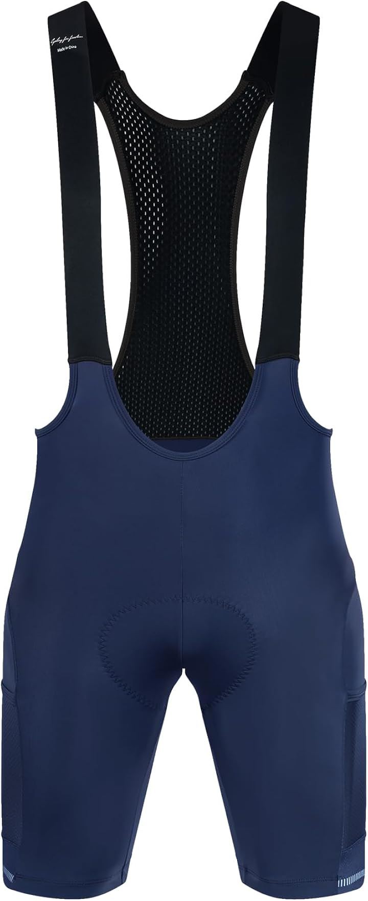 メンズ ビブショーツ サイクルビブパンツ サイクリング ロードバイク 自転車 サイクルウエア 春夏(ネイビー, S)