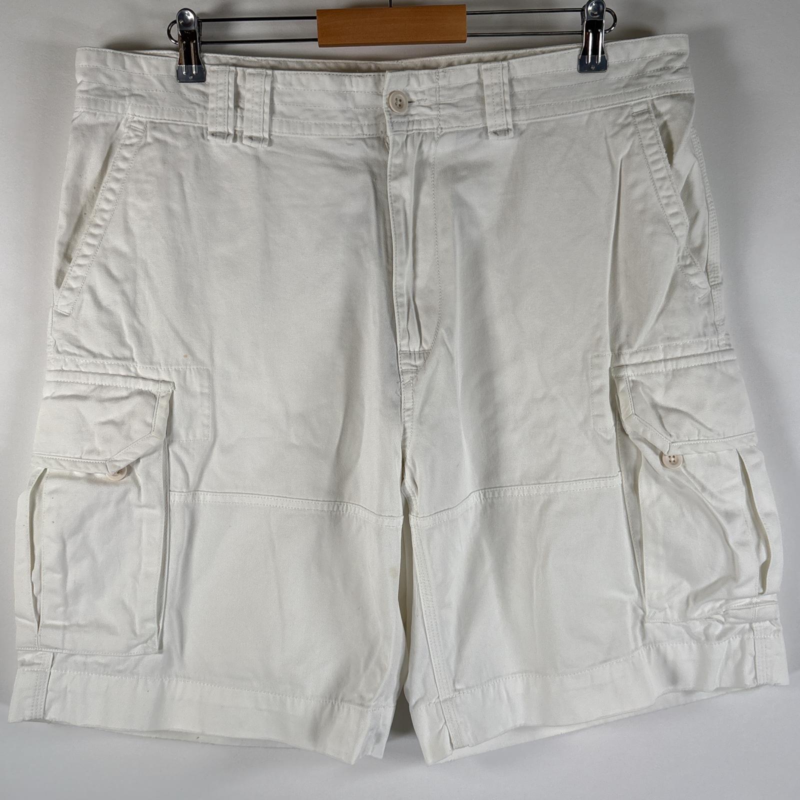 古着 ショートパンツ カーゴパンツ カーゴショーツ 大きいサイズ ポロチノ w38 ホワイト メンズ