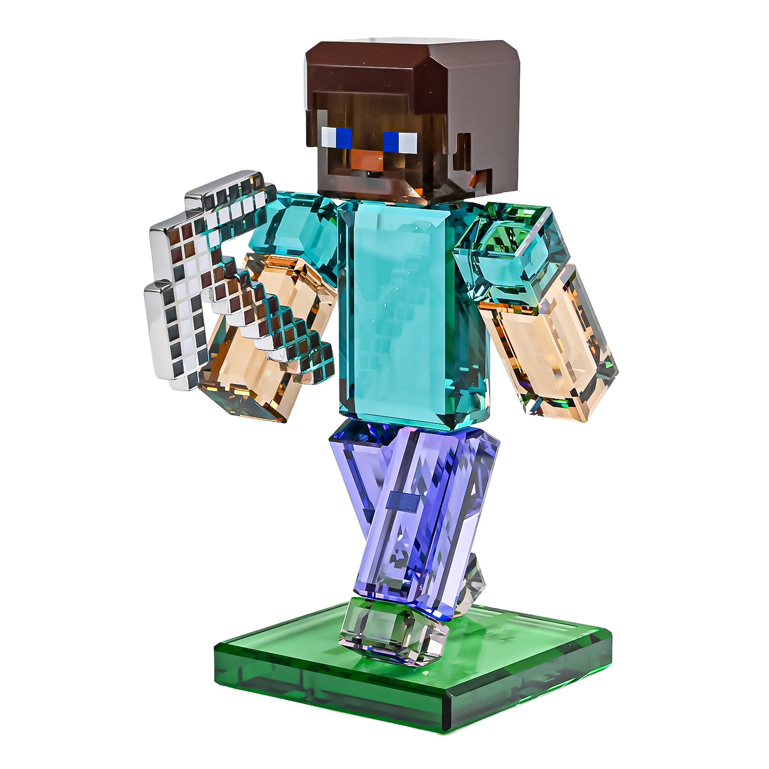 クリスタルフィギュア フィギュリン マインクラフト スティーブ 5701272 インテリア オブジェ 置物