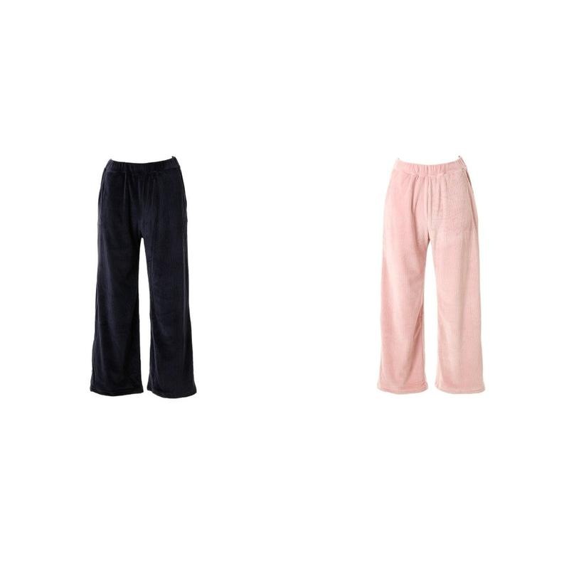 []VEP3975W ベロア コーデュロイ ソリッド 女性用 室内着 下 単品