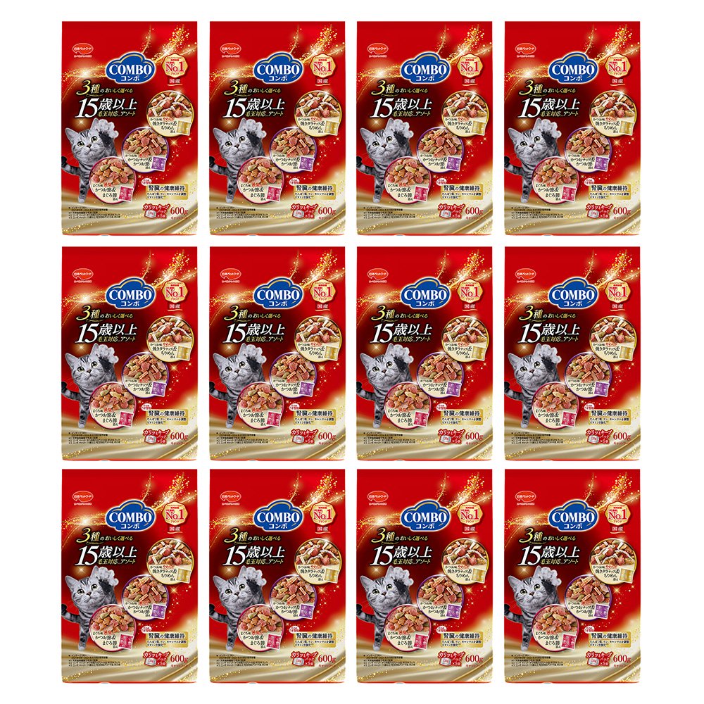 キャットフード　コンボ　キャット　１５歳以上毛玉対応アソート　６００ｇX１２　ＣＲＣ35―15―60―30―00