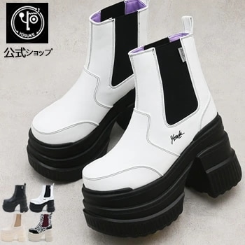 【公式SHOP特典キズ補修液付】 ヨースケ 厚底ブーツ レディース サイドゴアブーツ ショート丈 11.5cm厚底ヒール 軽量タイプ