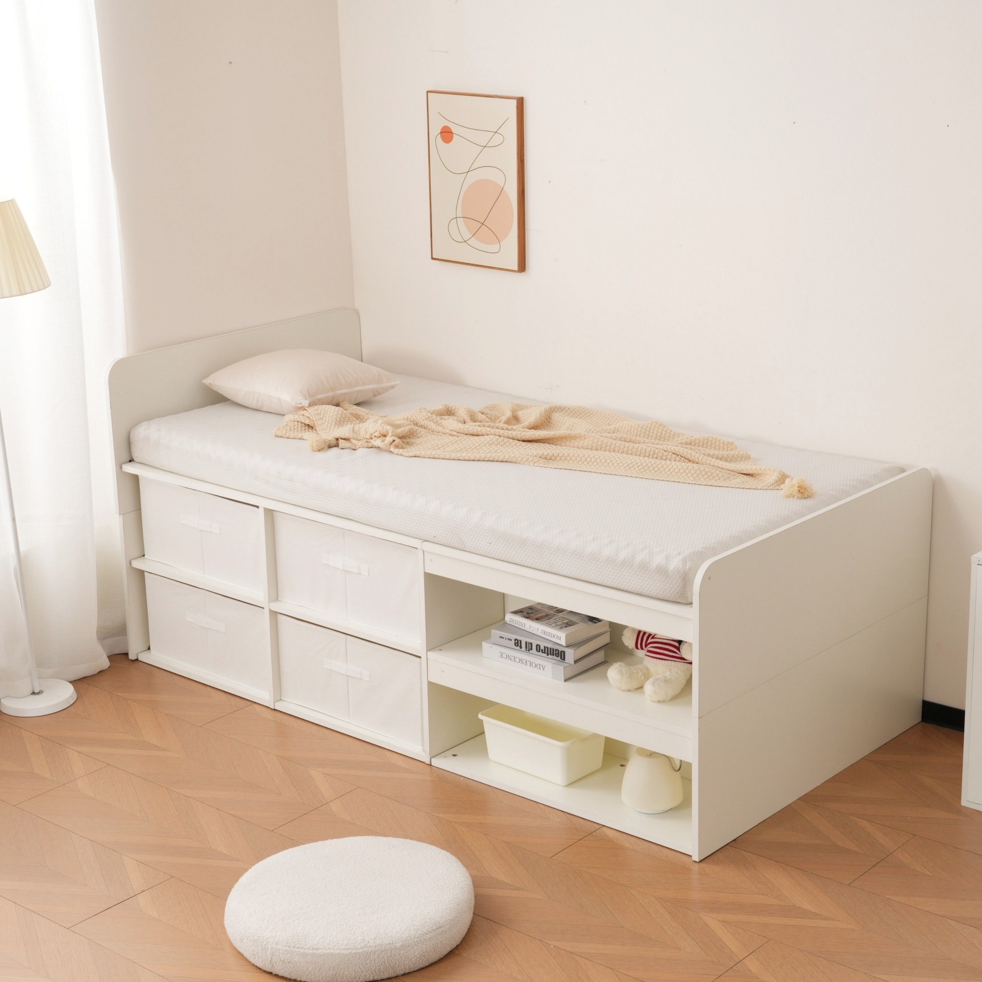 【大好評！最安値挑戦!】S ベッドフレーム シングル シングルベッド 高いベッド シングル 収納付き 収納ボックス付き ハイベッド ベッドフレーム シングルベッド 木製 収納 頑丈 シンプル ヘッドボ