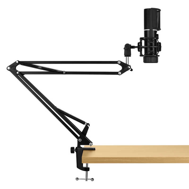 Streamplify MIC ARM ゲーミングマイク コンデンサー型 単一指向性 48kHz/16bit マイクアーム付属 ［φ3.5mmミニプラグ］ ブラック　MIC-48-RGB-MA-BK