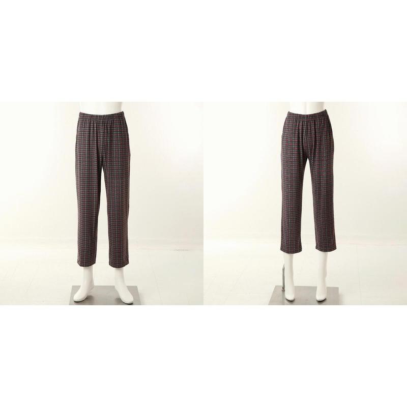 小チェック柄の男性用女性用室内着パンツ VEP3969MWSG