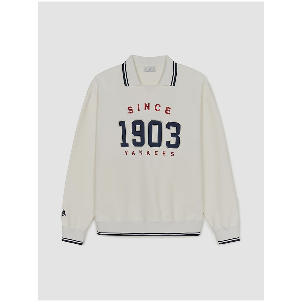 MLB スポーティブバーシティオーバーフィットカラースウェットシャツ NY (クリーム) QHHC3AMTV0844-50CRS