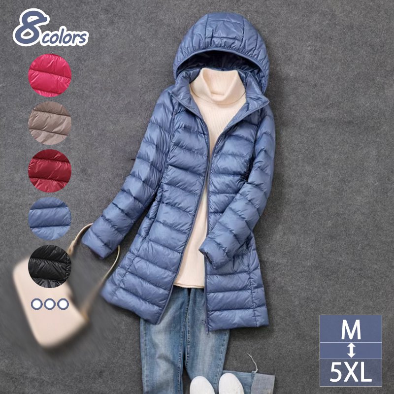 レディース ダウンコート 超軽量 ロング ロングダウンジャケット レディース ライトダウン ロング丈 長い スリム シルエット フード付 ファスナー ポケット ダウン ロングコート 防風 ダウンジャケ