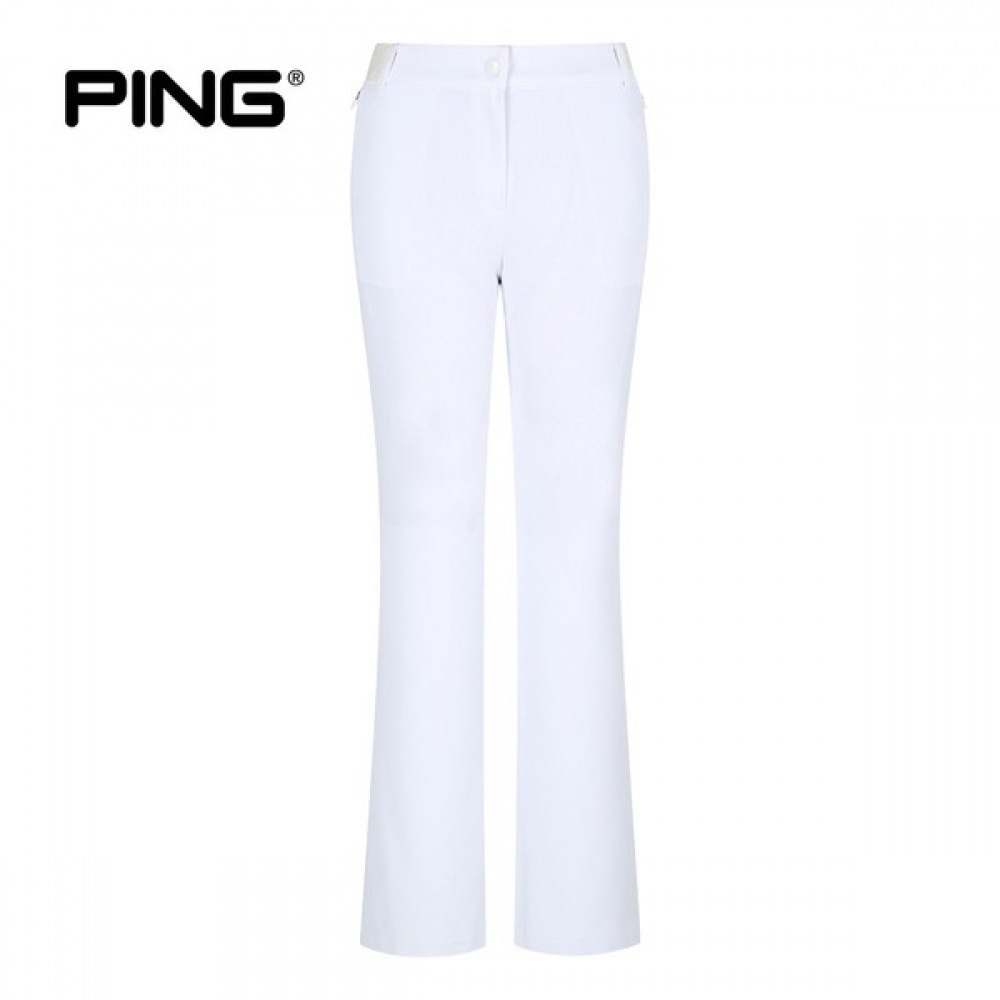 [ping] レディースサイドバンドソリッドパンツ