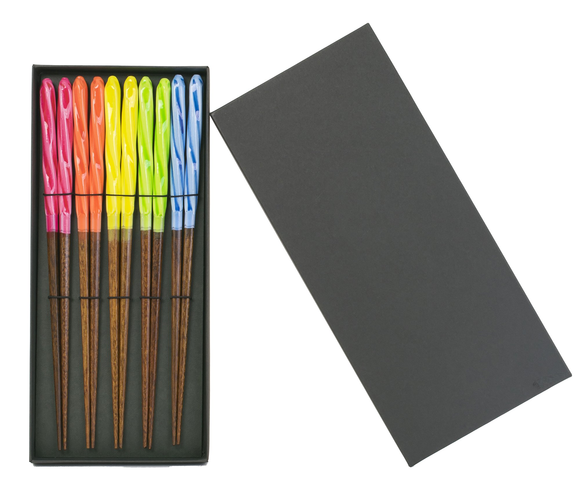 アオバ 箸 ギフトセット 天然木 あめ玉ネジリ 5膳セット