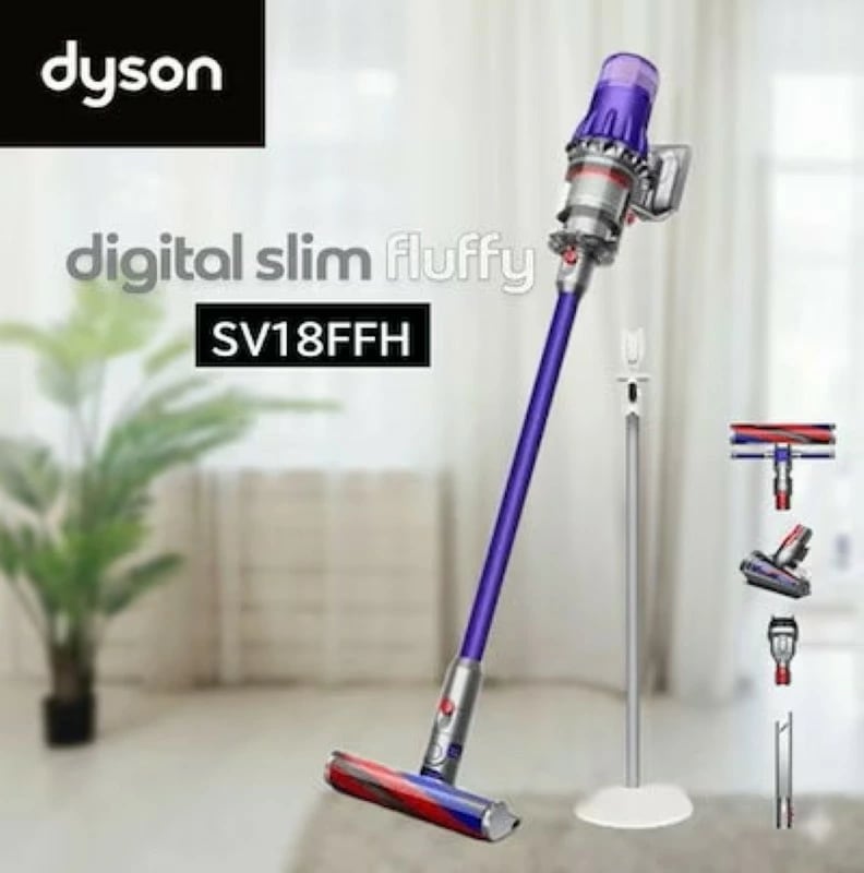 SV18FFH Digital Slim Fluffy コードレス掃除機 サイクロン式スティッククリーナー 軽量1.9kg LCD表示 40分運転 パワーブラシ