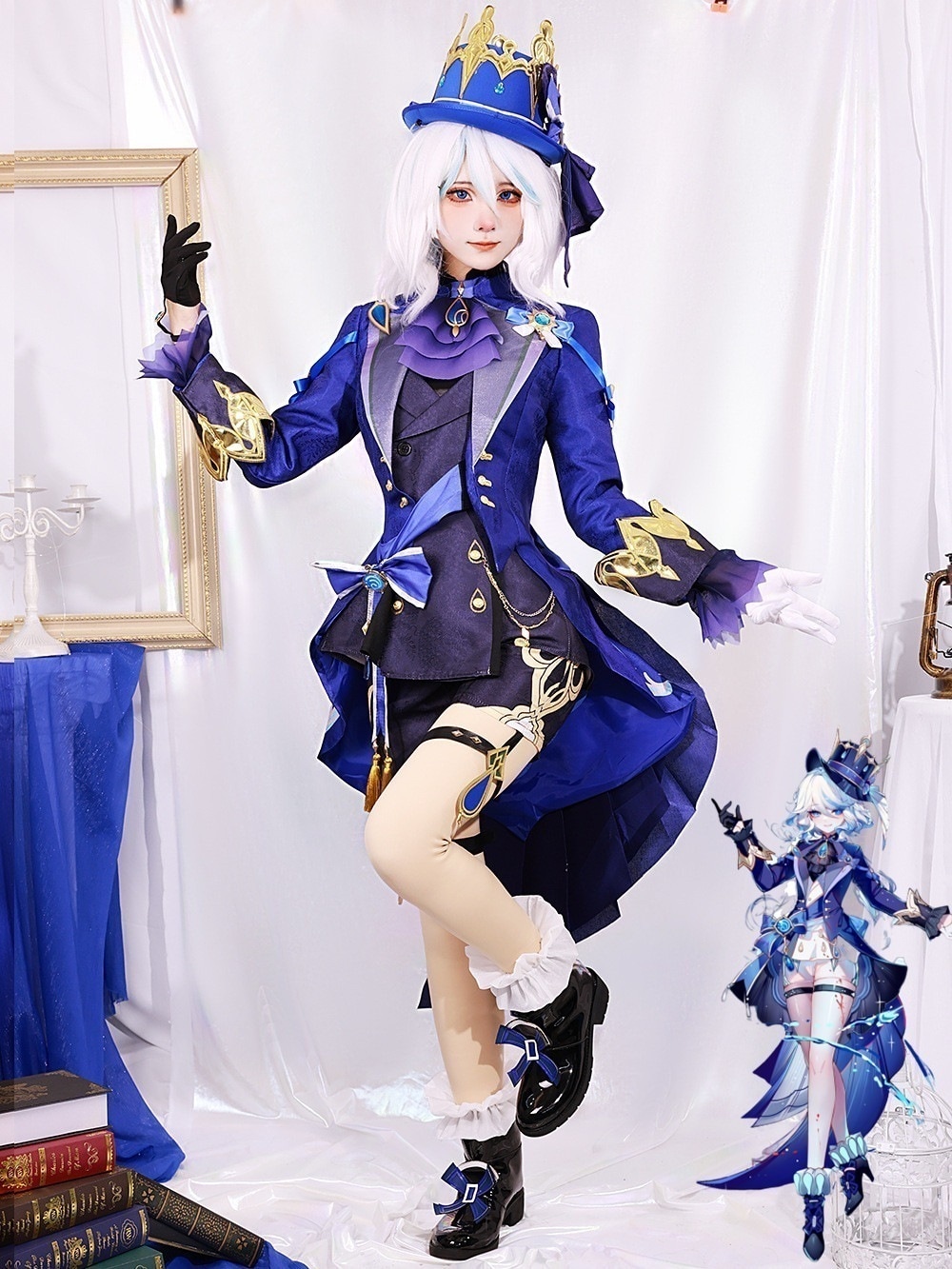 フリーナ 原神 男女兼用 フフ コスプレ 水神 Genshin Furina セットアップ 福袋 T