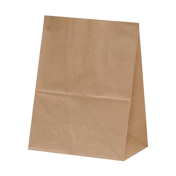 （まとめ）パックタケヤマ 角底袋 未晒 無地 H200mm 1パック（100枚）[x20]