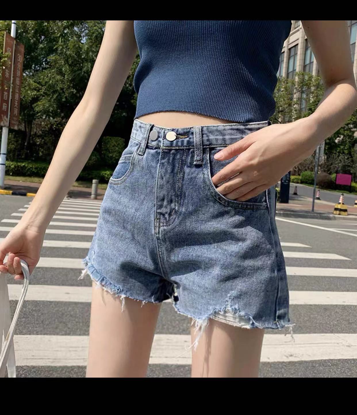 ホットパンツ デニムパンツ ジーンズ ショート丈 日常感 レディース 韓国風 おしゃれ 2021新作