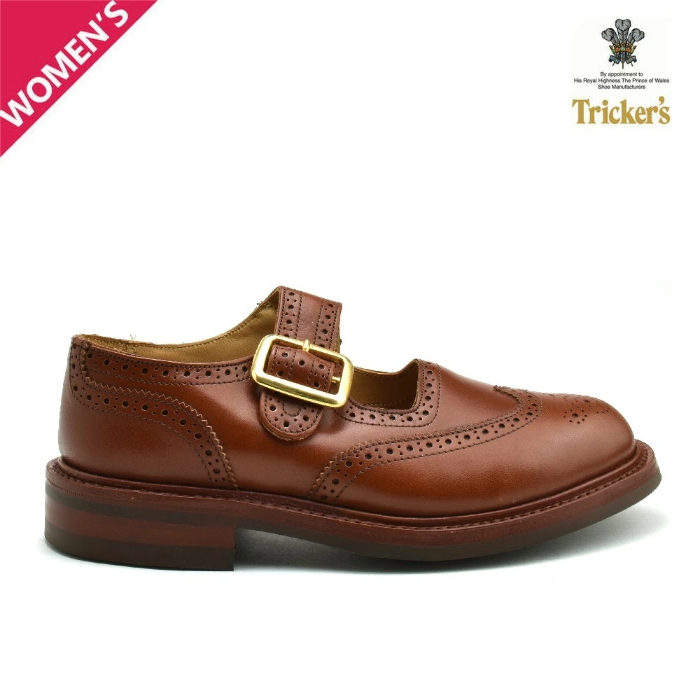トリッカーズ レディース ウイングチップ シューズ マロン TRICKER S L6011 BUCKLE BROGUES SHOES MARRON[l6011-mar]
