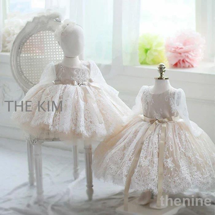 レース ベビードレス 長袖 キッズワンピース 子ども服 上品 子供ドレス ジュニア dress 80 90 100 110 120 130cm 七五三 子供服 入学式 発表会 結婚式 女の子