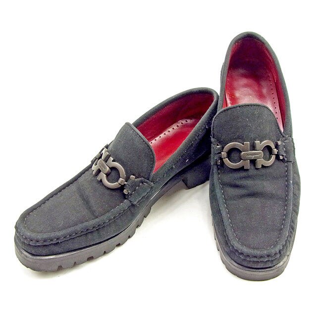 ローファー シューズ 靴 ガンチーニ金具 6 スポーツライン ブラック系 中古