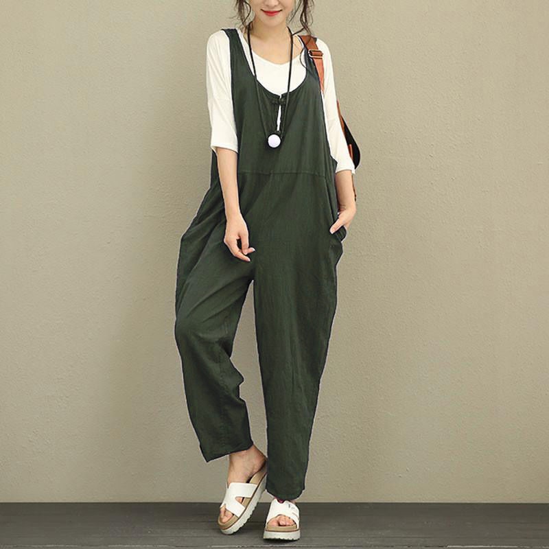 【楽天人気アイテム】 7色 ポケット 付きロング カジュアル サロペット