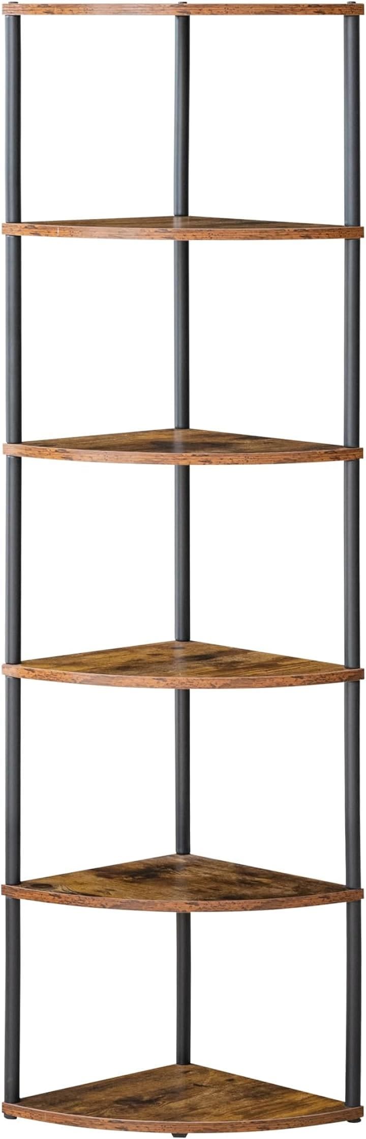 キッチンラック おしゃれ オープンシェルフ 本棚 組立品 ディスプレイ 食器棚 スリム 隙間収納 木目 組立簡単( 古木色, 幅30x6段)