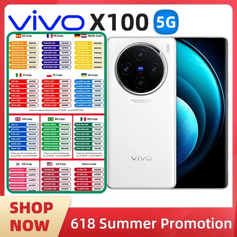86556.0 25% OFFVIVO X100スマートフォン,5g,ホール効果,9300度50mpリアカメラ,6.78インチ,120hz amoled,120w,5000mah,nfc,ota