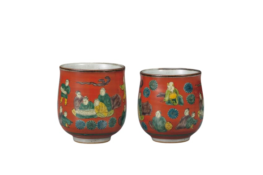 マルサン宮本『九谷焼』組湯呑 木米風 AP8-0503