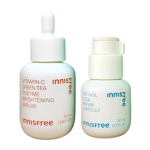 ビタC グリーンティー エンザイム 雑ティー ブライトニング セラム50ml+レチノール シカ リペア アンプル 30ml