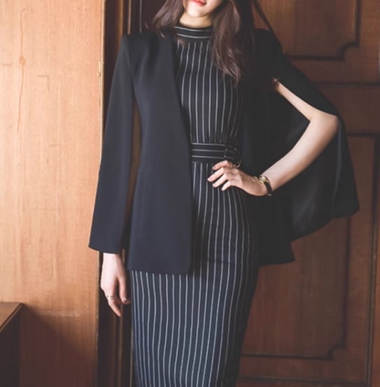 レディース ワンピース セットアップ 羽織 タイトスカート ツーピーストップス ショール 膝丈 袖なし ノースリーブ タイト スリム 細身 フェミニン ベルト ウエストマーク 薄手 ベルト付き 上品